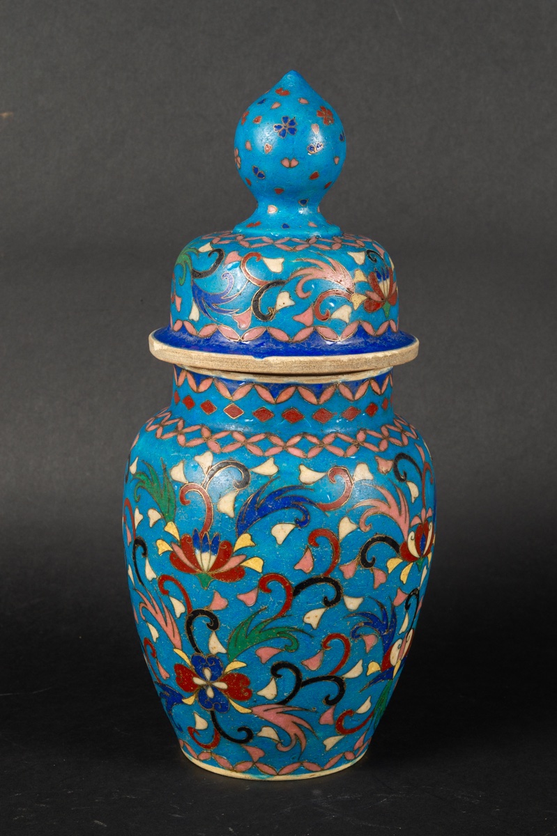 Vase With Lid, Signed, Totai Shippo, Japan, Meiji Period (1868-1912). -photo-4