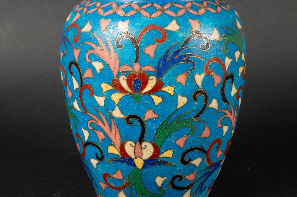 Vase With Lid, Signed, Totai Shippo, Japan, Meiji Period (1868-1912). -photo-4