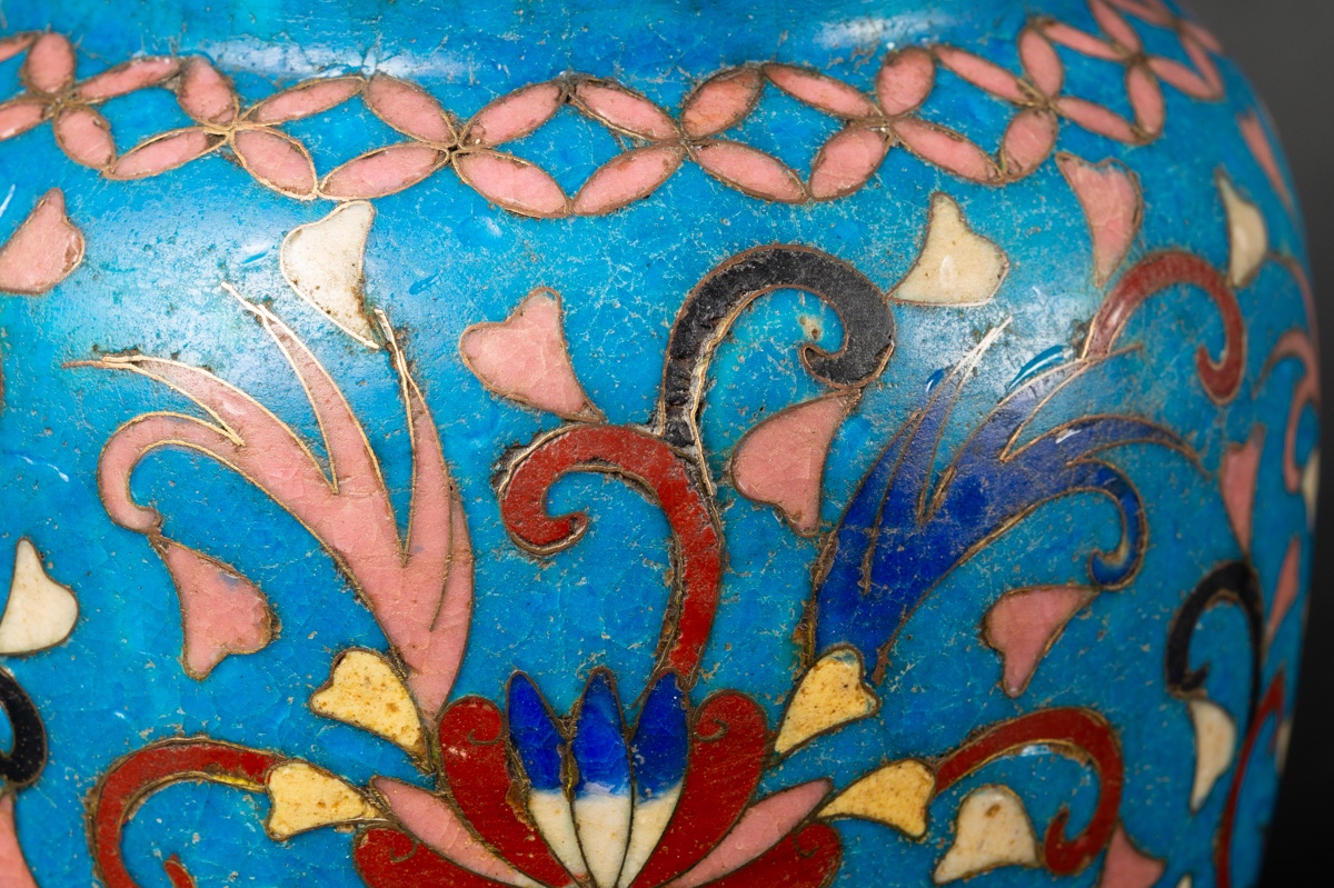 Vase With Lid, Signed, Totai Shippo, Japan, Meiji Period (1868-1912). -photo-7