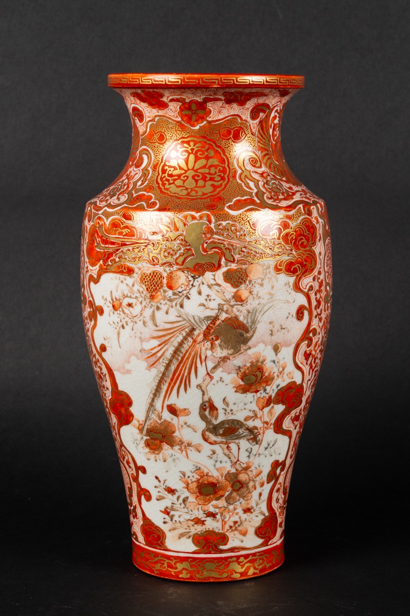 Vase With Figures And Phoenix, Kosen - Matsubara, Kutani, Japan, Meiji Period (1868-1912). -photo-3