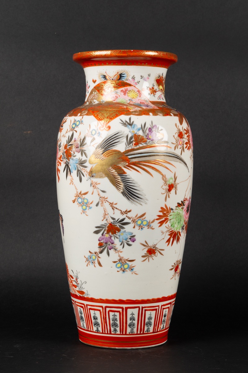 Vase With Pheasants And Butterflies, Wataken - Watano, Japan, Meiji Era (1868-1912).   -photo-3