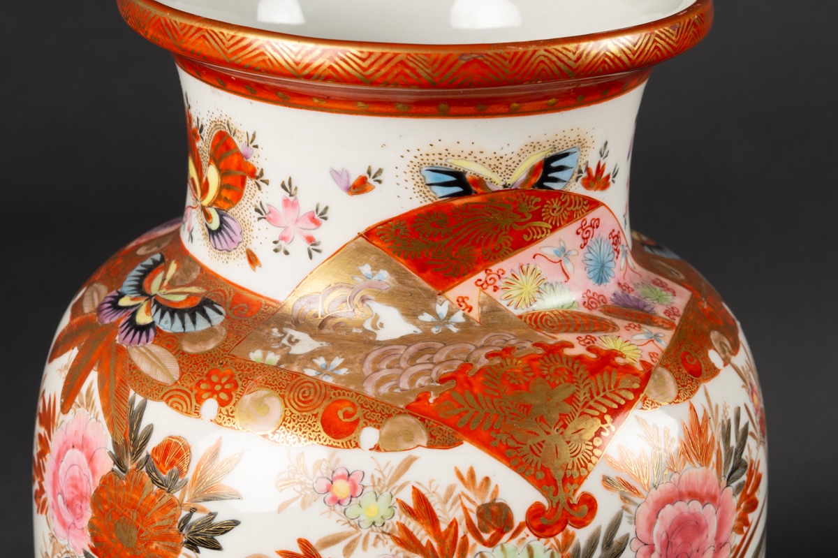 Vase With Pheasants And Butterflies, Wataken - Watano, Japan, Meiji Era (1868-1912).   -photo-2