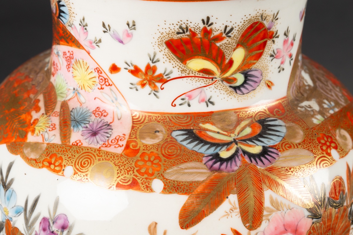 Vase With Pheasants And Butterflies, Wataken - Watano, Japan, Meiji Era (1868-1912).   -photo-3