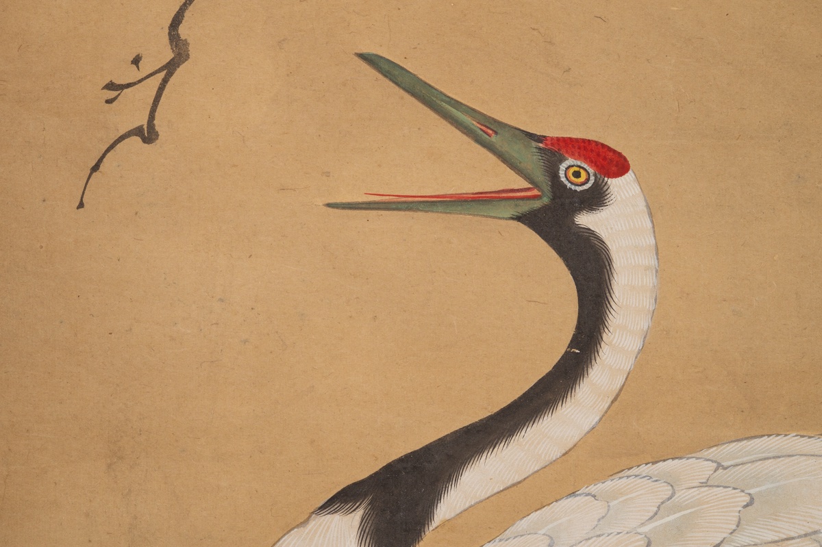 Couple de grues et tortue, Kanō, kakemono, Japon, XIXe siècle. -photo-5