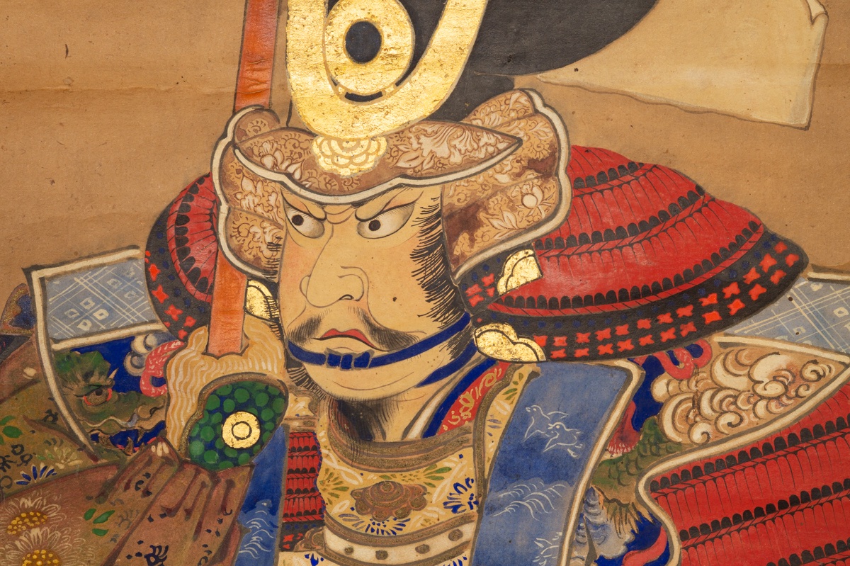 Samurai With Banner, Kojima, Kakemono, Japan, 19th Century. -photo-4