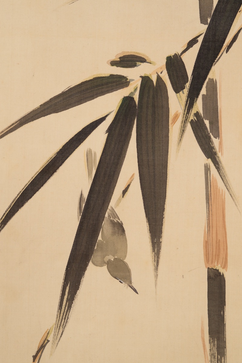 Bambou et oiseau, Yoshine, kakemono, Japon, XIXe-XXe siècle.-photo-1
