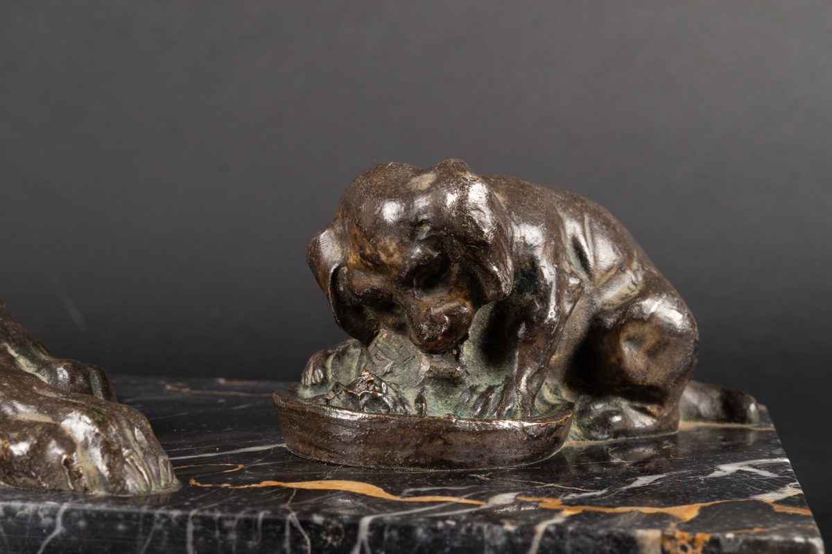 Paire de bergers, bronze argenté, H. Varnier, France, XIXe-XXe siècle.  -photo-4