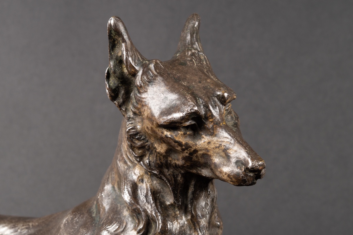 Paire de bergers, bronze argenté, H. Varnier, France, XIXe-XXe siècle.  -photo-5