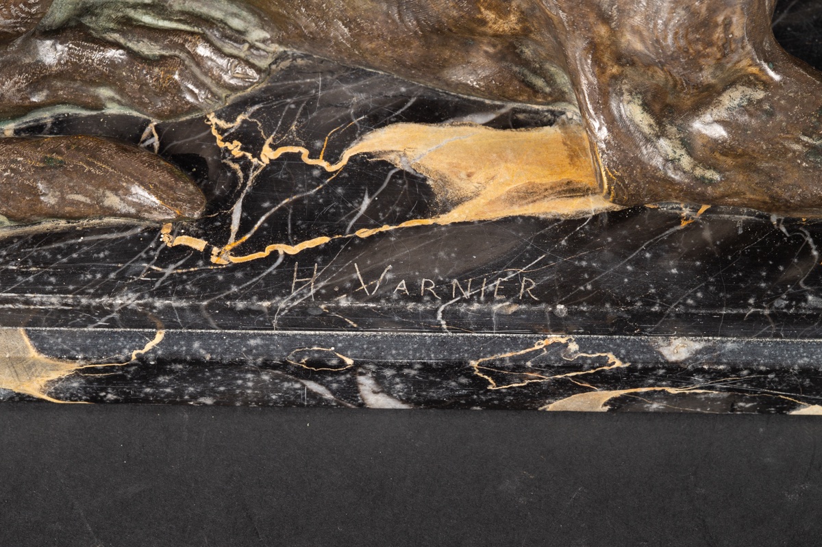 Paire de bergers, bronze argenté, H. Varnier, France, XIXe-XXe siècle.  -photo-7