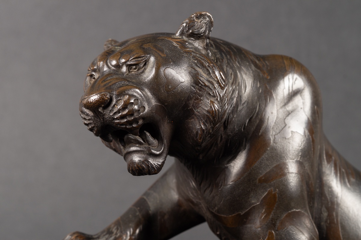 Tiger And Bear, Bronze, Japan, Meiji Era (1868-1912).  -photo-3