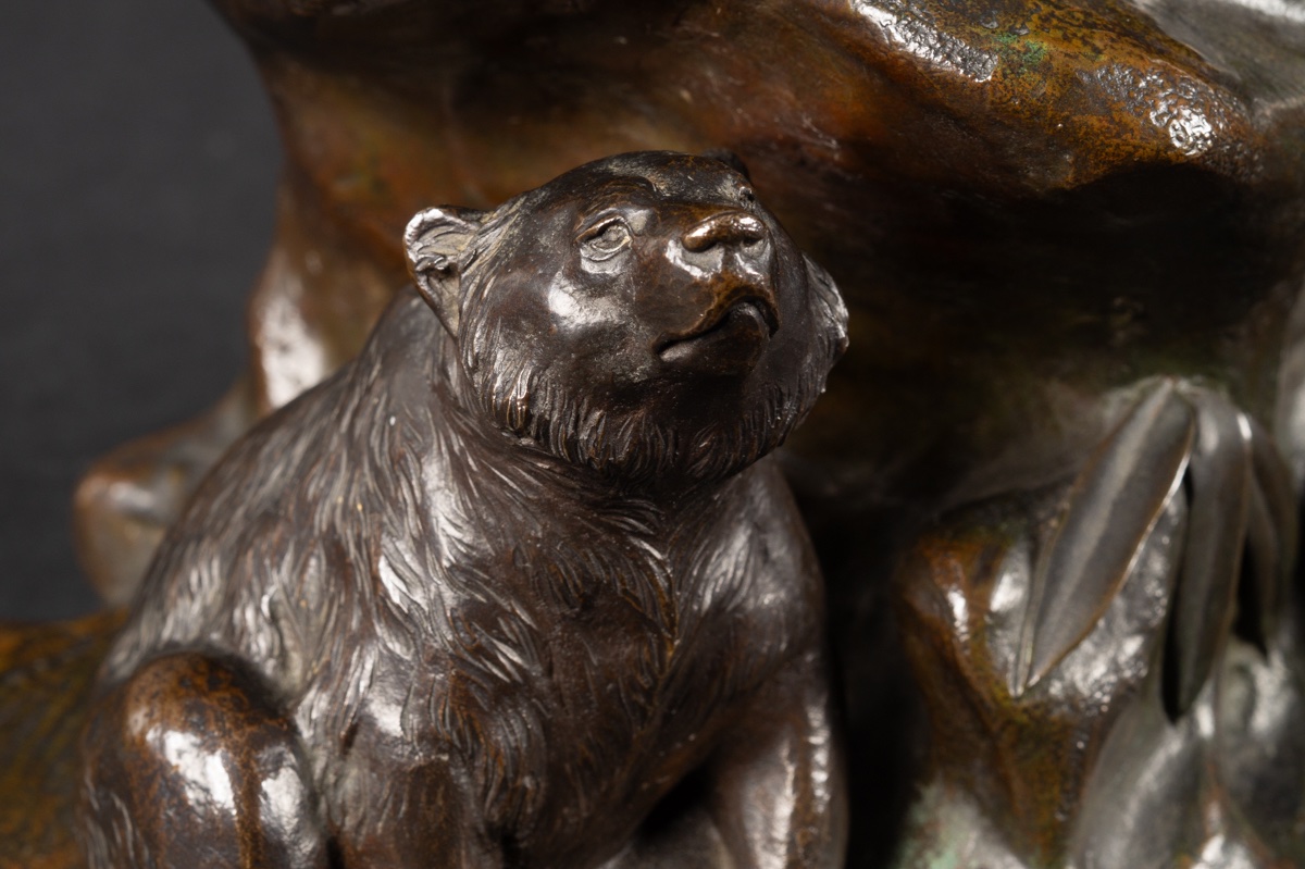 Tiger And Bear, Bronze, Japan, Meiji Era (1868-1912).  -photo-6