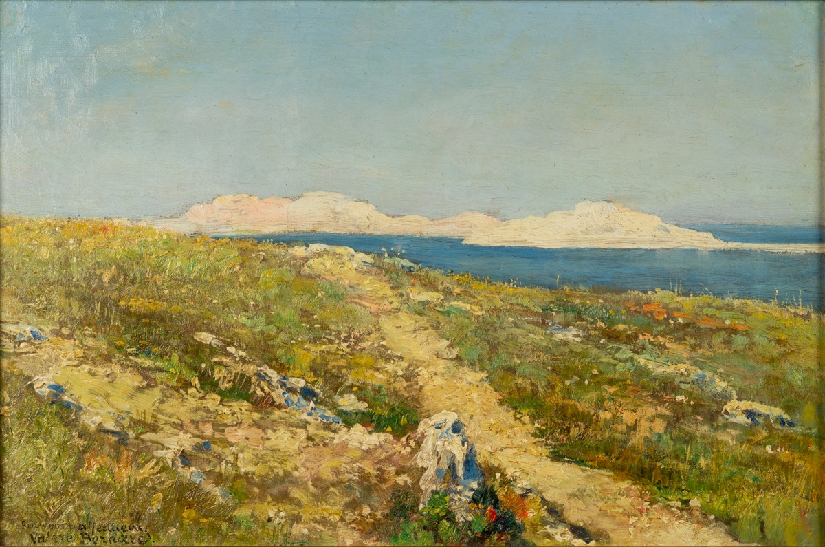 Mediterranean Landscape, Valère Bernard (1860-1936), Oil On Canvas, 19th-20th Century -photo-2