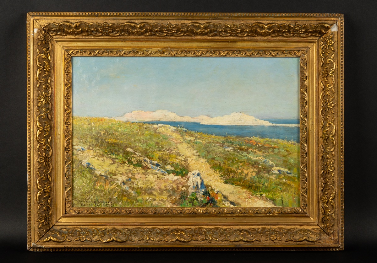 Mediterranean Landscape, Valère Bernard (1860-1936), Oil On Canvas, 19th-20th Century -photo-1