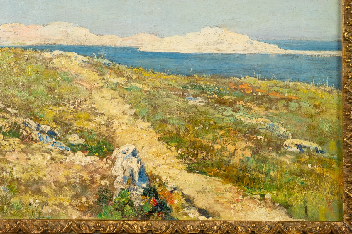 Mediterranean Landscape, Valère Bernard (1860-1936), Oil On Canvas, 19th-20th Century -photo-4