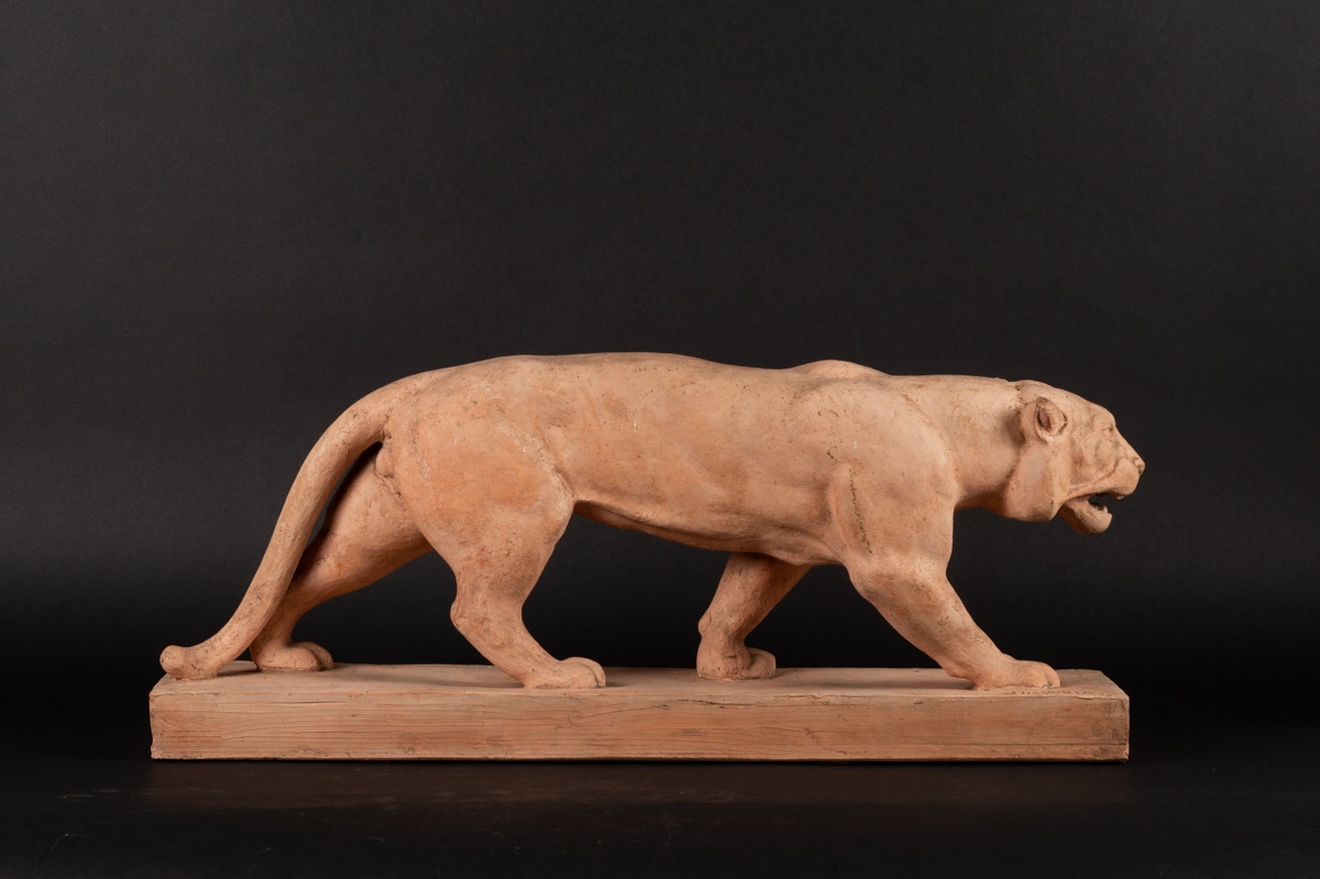 Walking Tiger, Henri Bargas, Art Deco, France, 1920s-1930s.-photo-4