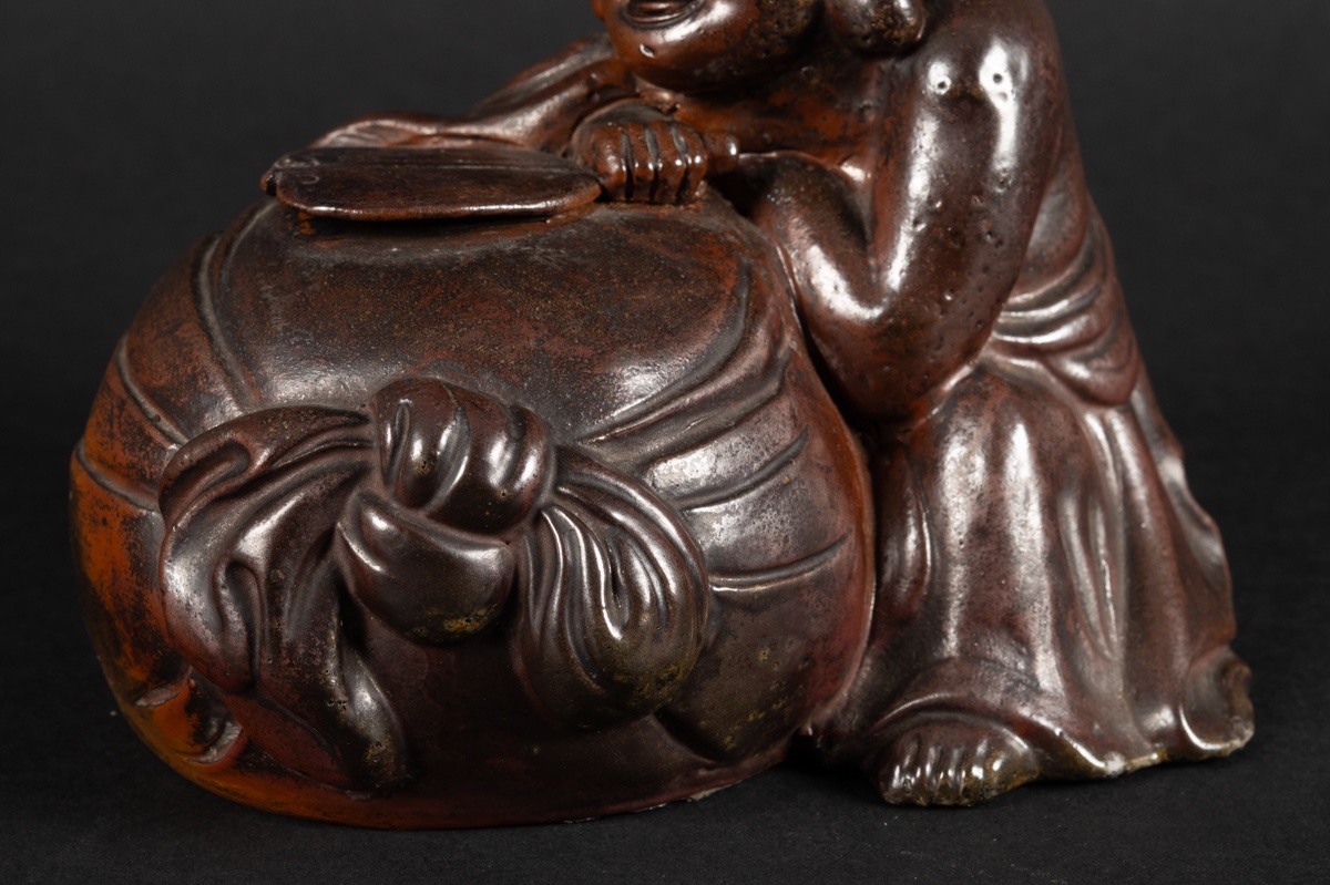 Hotei, Bizen, grès, Japon, XIXe-XXe siècles   -photo-3
