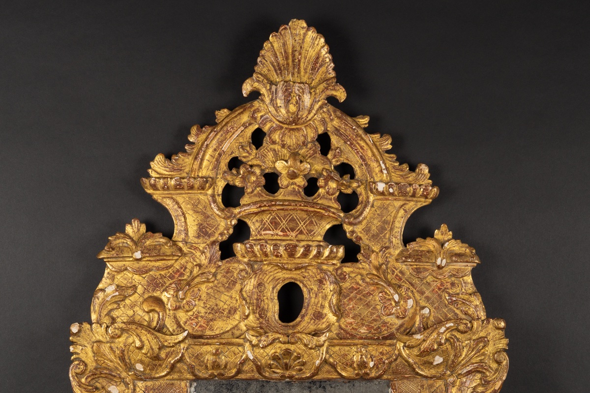 Miroir à parecloses, Régence, bois doré, France, 1715-1740   -photo-3