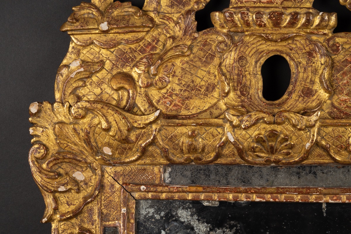 Miroir à parecloses, Régence, bois doré, France, 1715-1740   -photo-2