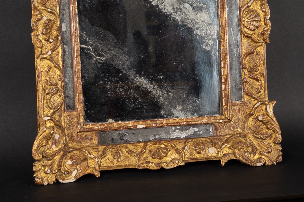 Miroir à parecloses, Régence, bois doré, France, 1715-1740   -photo-4