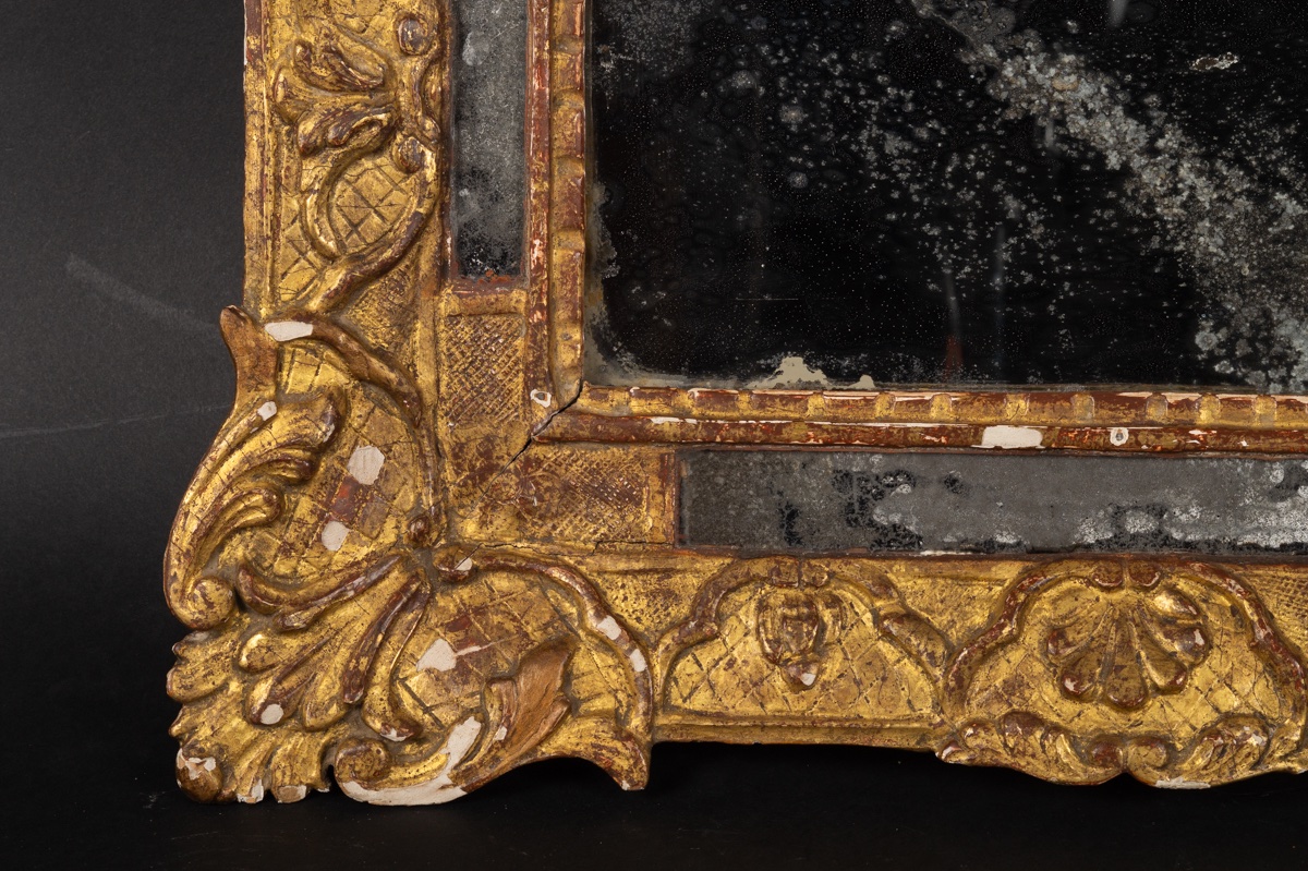 Miroir à parecloses, Régence, bois doré, France, 1715-1740   -photo-5