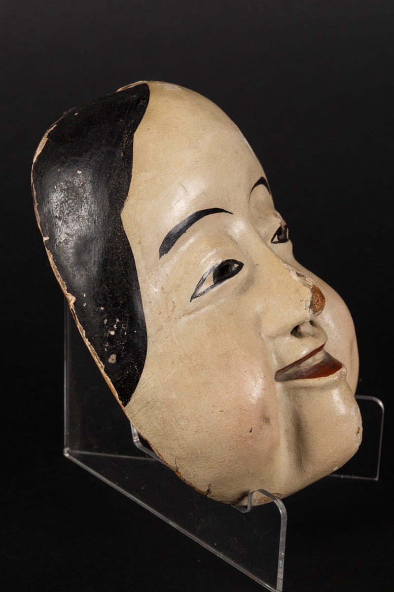 Polychrome Okame Mask, Japan, 19th-20th Centuries-photo-8