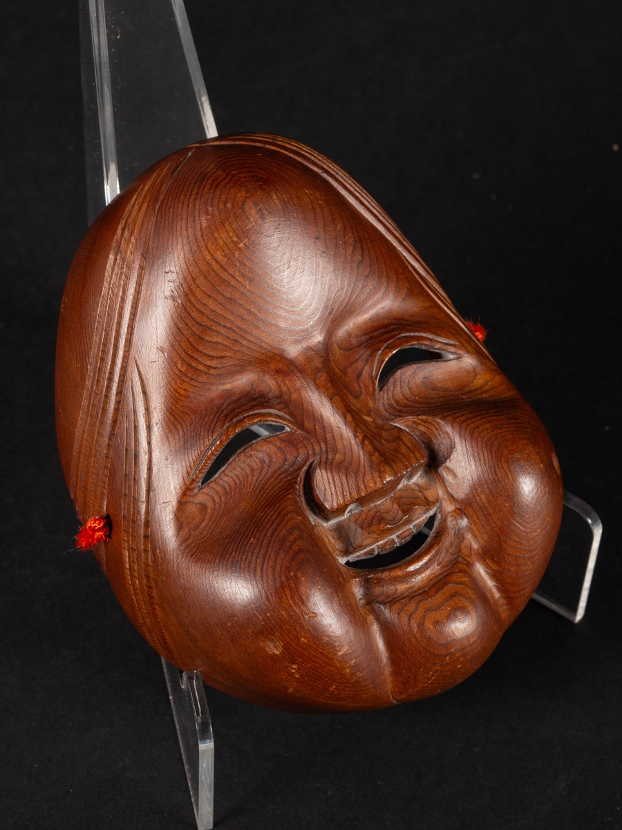 Okame Mask, Wood, Japan, 19th-20th Century.-photo-2
