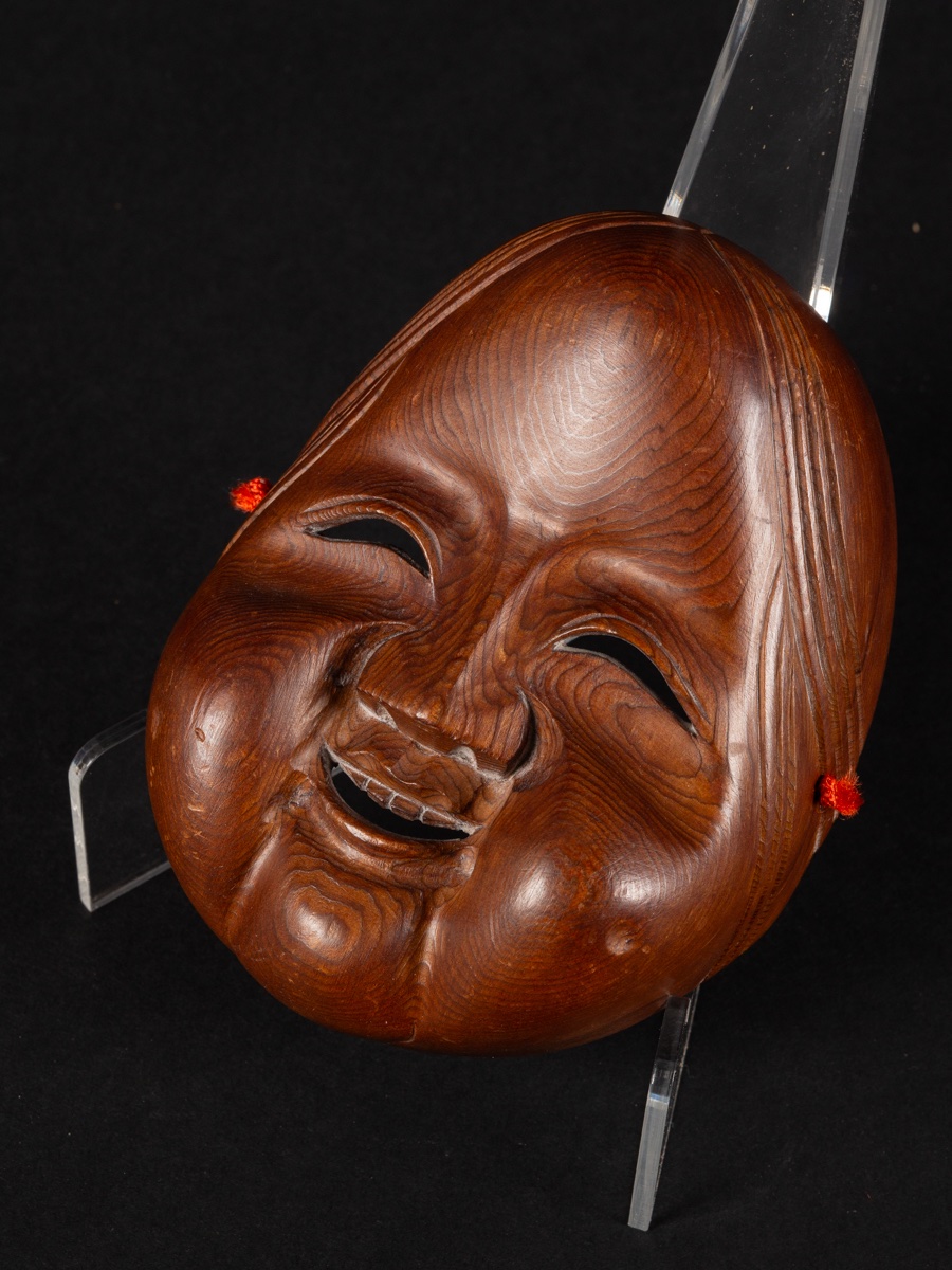 Okame Mask, Wood, Japan, 19th-20th Century.-photo-3