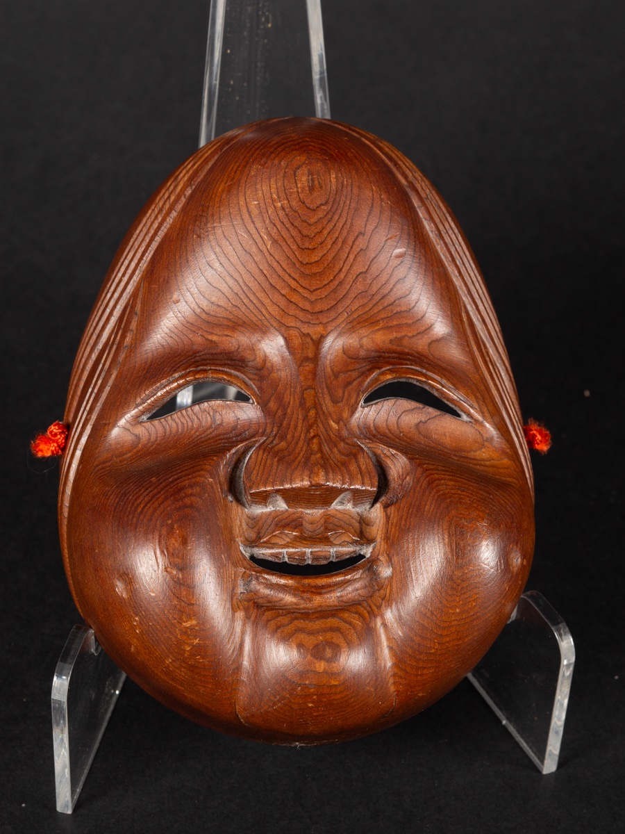Okame Mask, Wood, Japan, 19th-20th Century.-photo-1