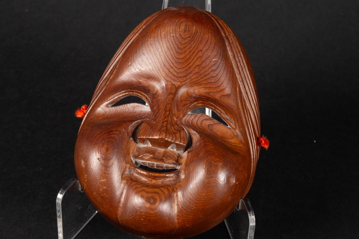 Okame Mask, Wood, Japan, 19th-20th Century.-photo-3