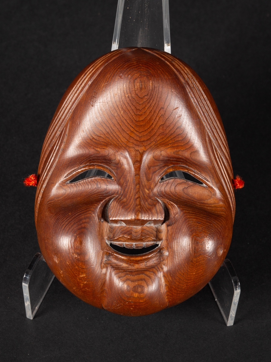 Okame Mask, Wood, Japan, 19th-20th Century.