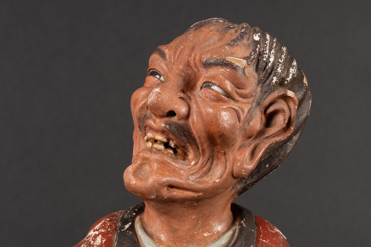 Moine bouddhiste ? bois polychrome, Japon, période Edo - Meiji, XIXe siècle. -photo-5