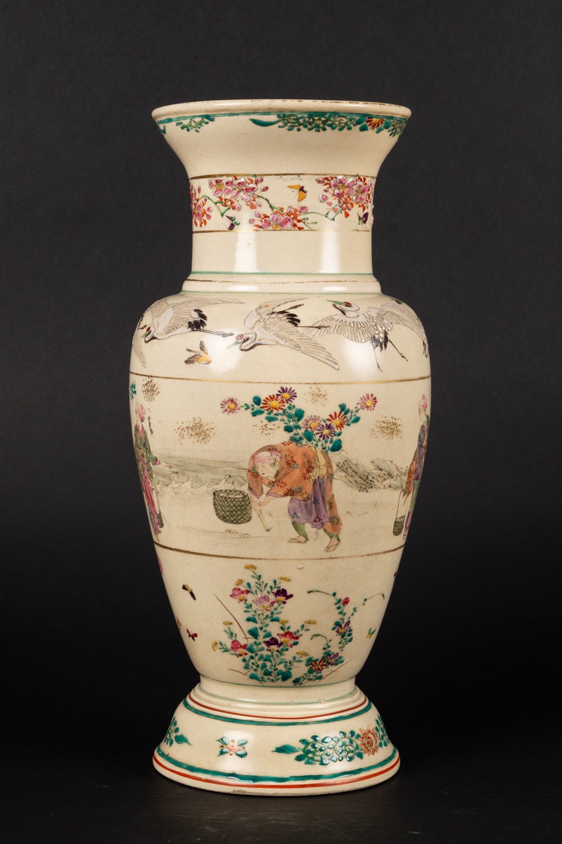 Vase With Figures, Kinkozan, Satsuma, Japan, Meiji Period (1868-1912).-photo-2