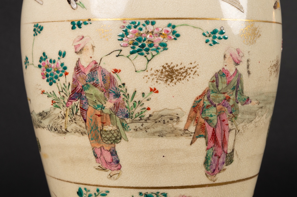 Vase With Figures, Kinkozan, Satsuma, Japan, Meiji Period (1868-1912).-photo-1