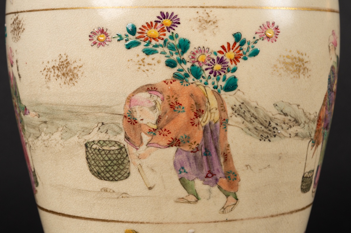 Vase With Figures, Kinkozan, Satsuma, Japan, Meiji Period (1868-1912).-photo-2