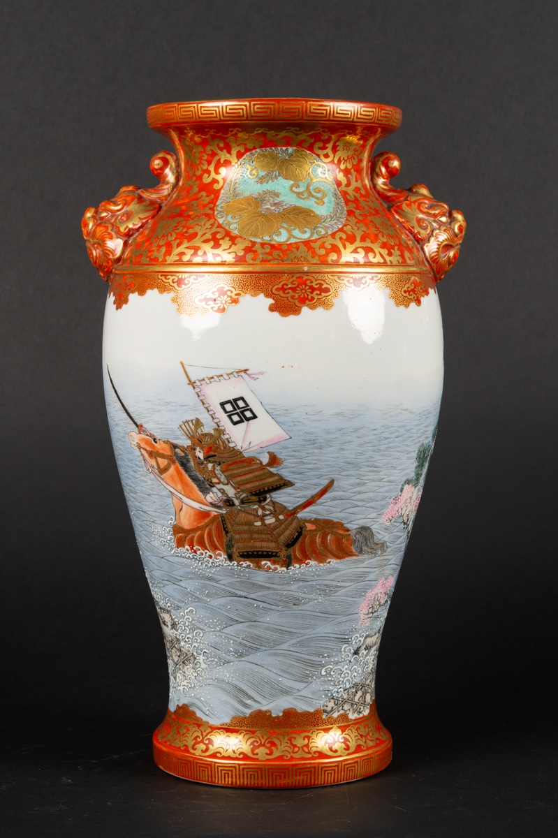 Vase avec samouraïs, Setsuzan, Kutani, Japon, époque Meiji (1868-1912). -photo-3