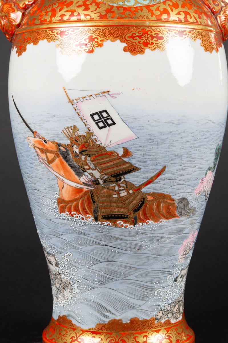 Vase avec samouraïs, Setsuzan, Kutani, Japon, époque Meiji (1868-1912). -photo-3