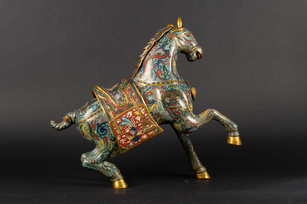Grand cheval en cloisonné, Chine, début du XXe siècle. -photo-4