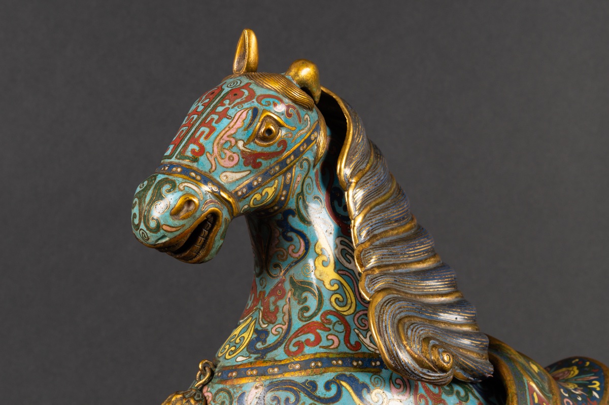 Grand cheval en cloisonné, Chine, début du XXe siècle. -photo-3