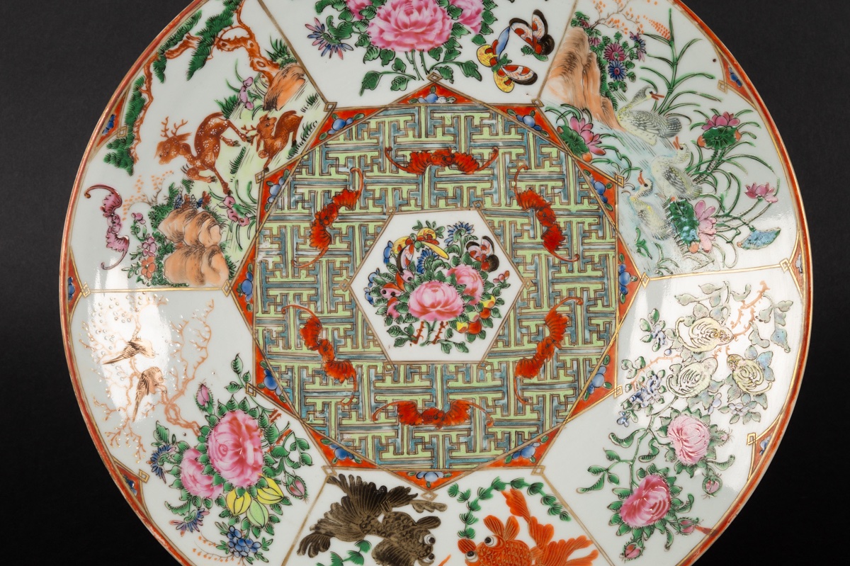 Plat famille rose, rose canton, Chine, dynastie Qing, XIXe siècle.  -photo-3