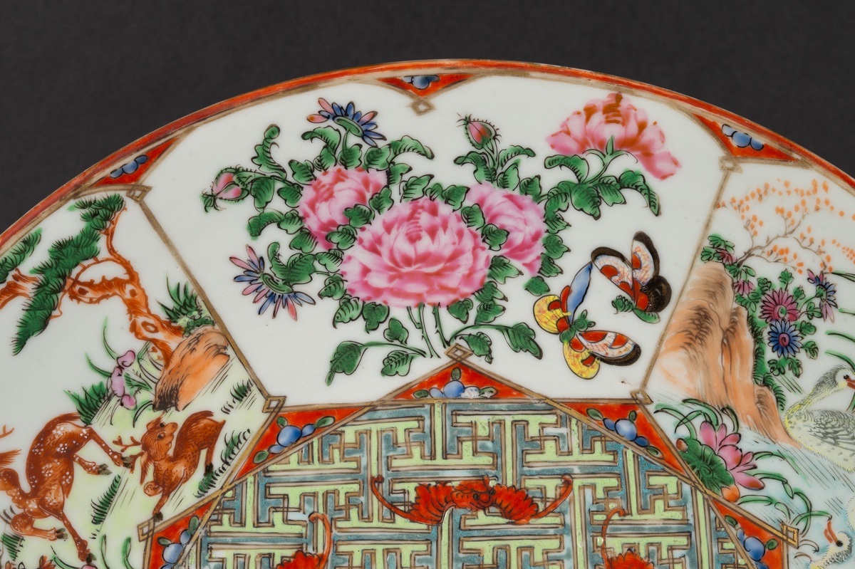 Plat famille rose, rose canton, Chine, dynastie Qing, XIXe siècle.  -photo-4