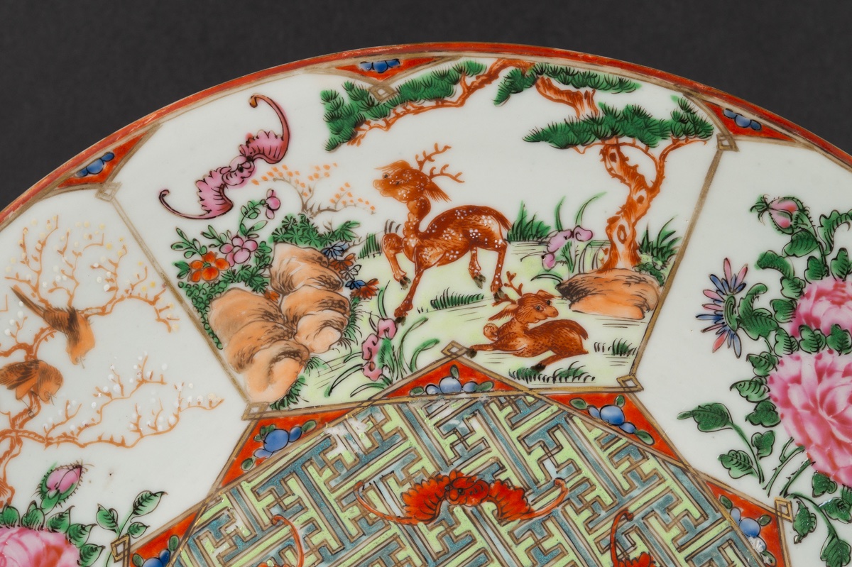 Plat famille rose, rose canton, Chine, dynastie Qing, XIXe siècle.  -photo-1