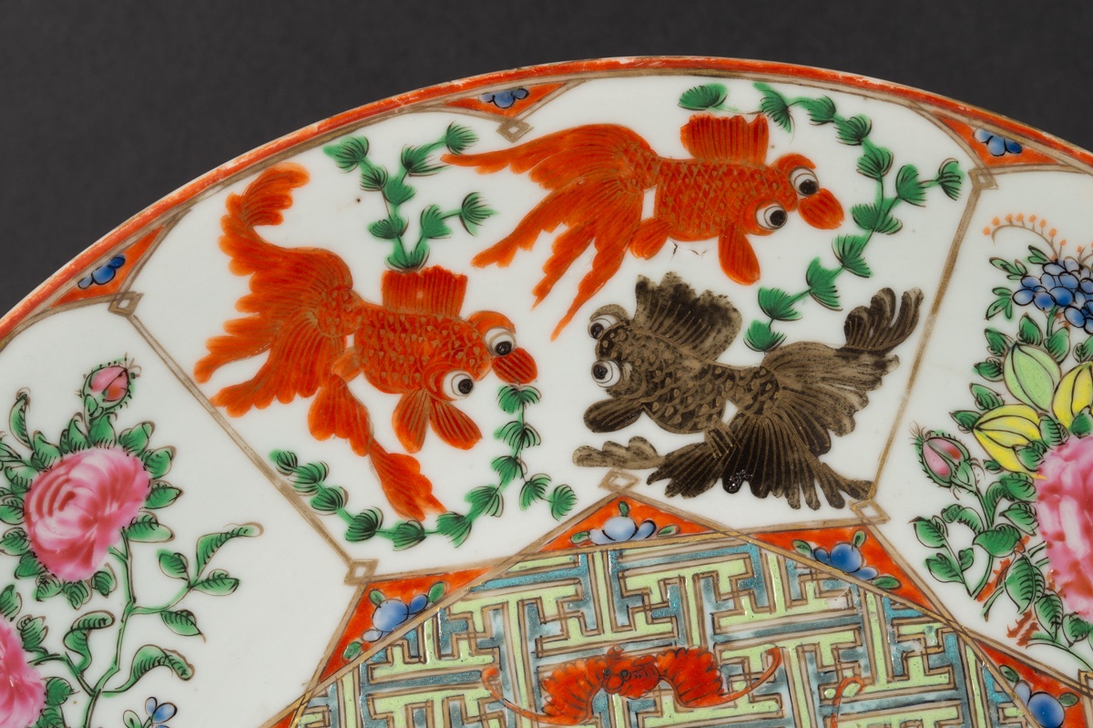 Plat famille rose, rose canton, Chine, dynastie Qing, XIXe siècle.  -photo-3