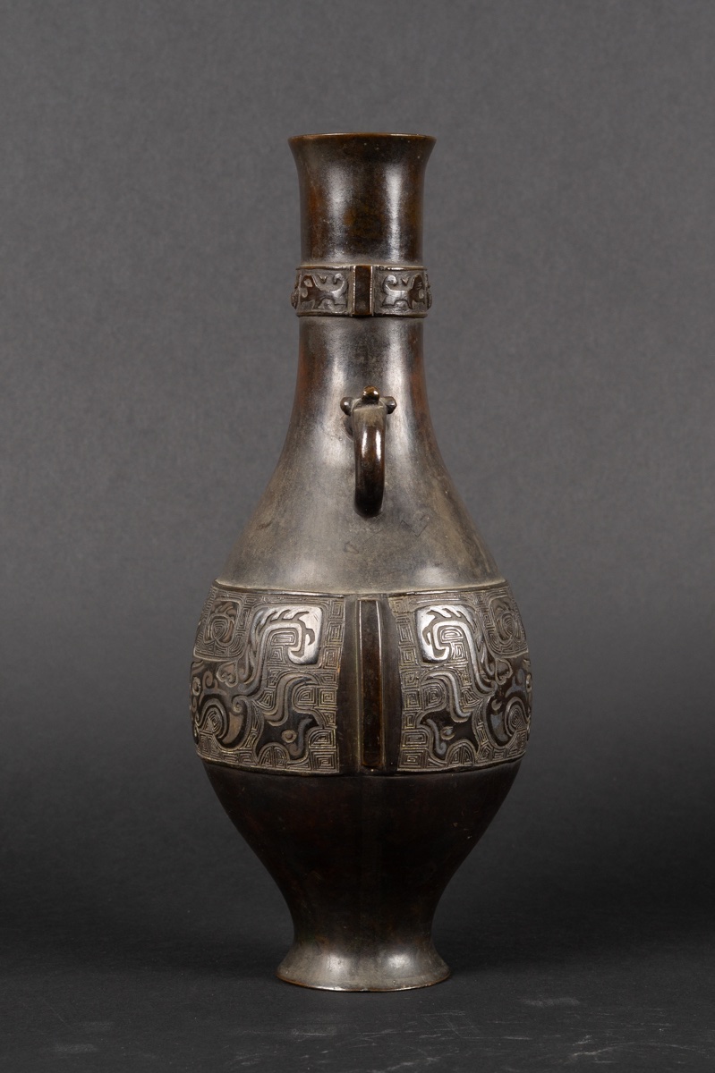 Vase archaïque à anses, Chine, dynastie Qing, XVIIIe-XIXe siècle. -photo-4