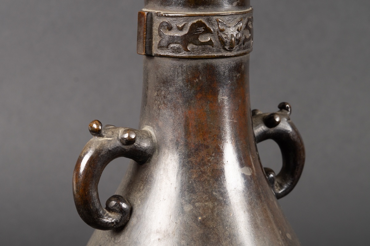 Vase archaïque à anses, Chine, dynastie Qing, XVIIIe-XIXe siècle. -photo-5