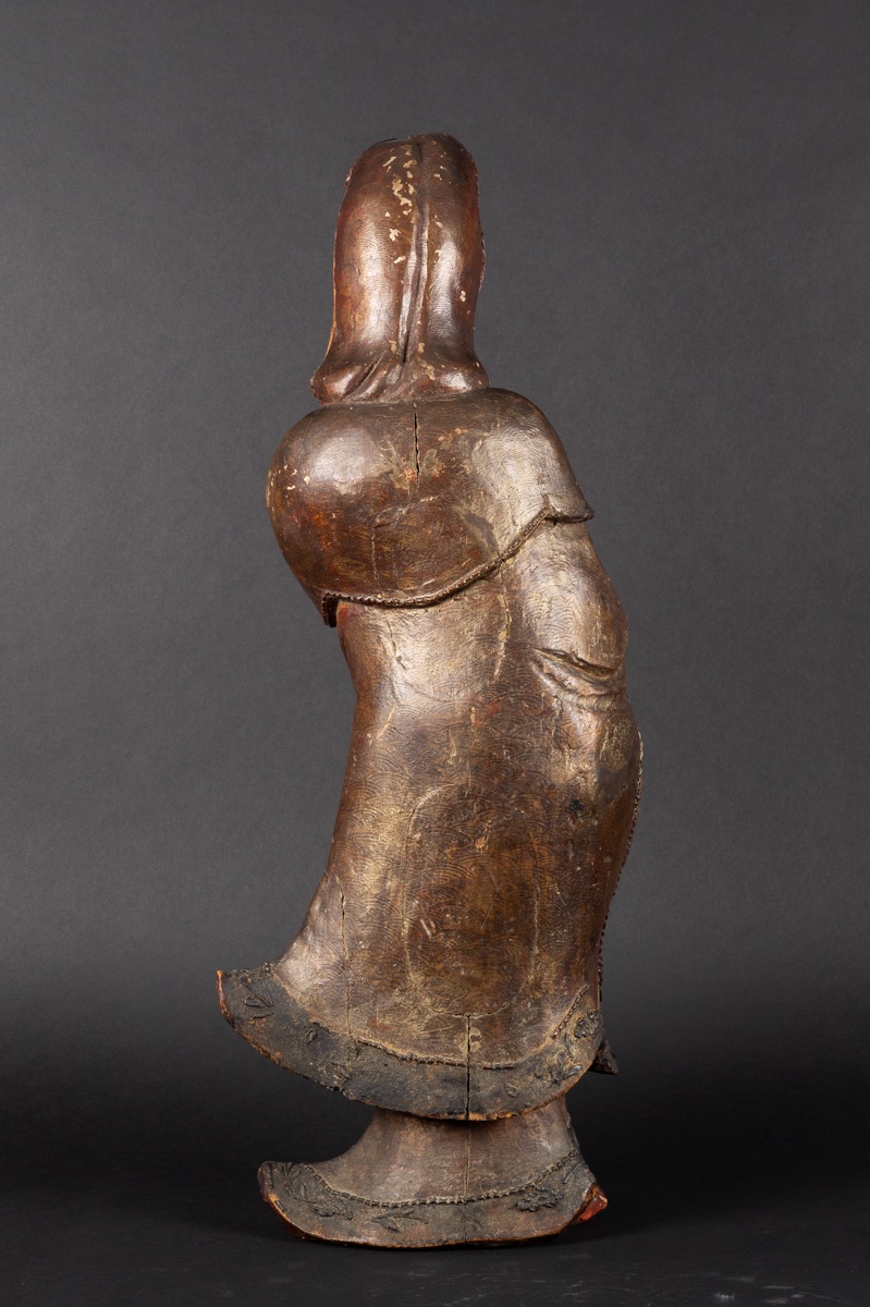 Guanyin, bois polychrome, Chine, dynastie Qing (1644-1912).  -photo-4