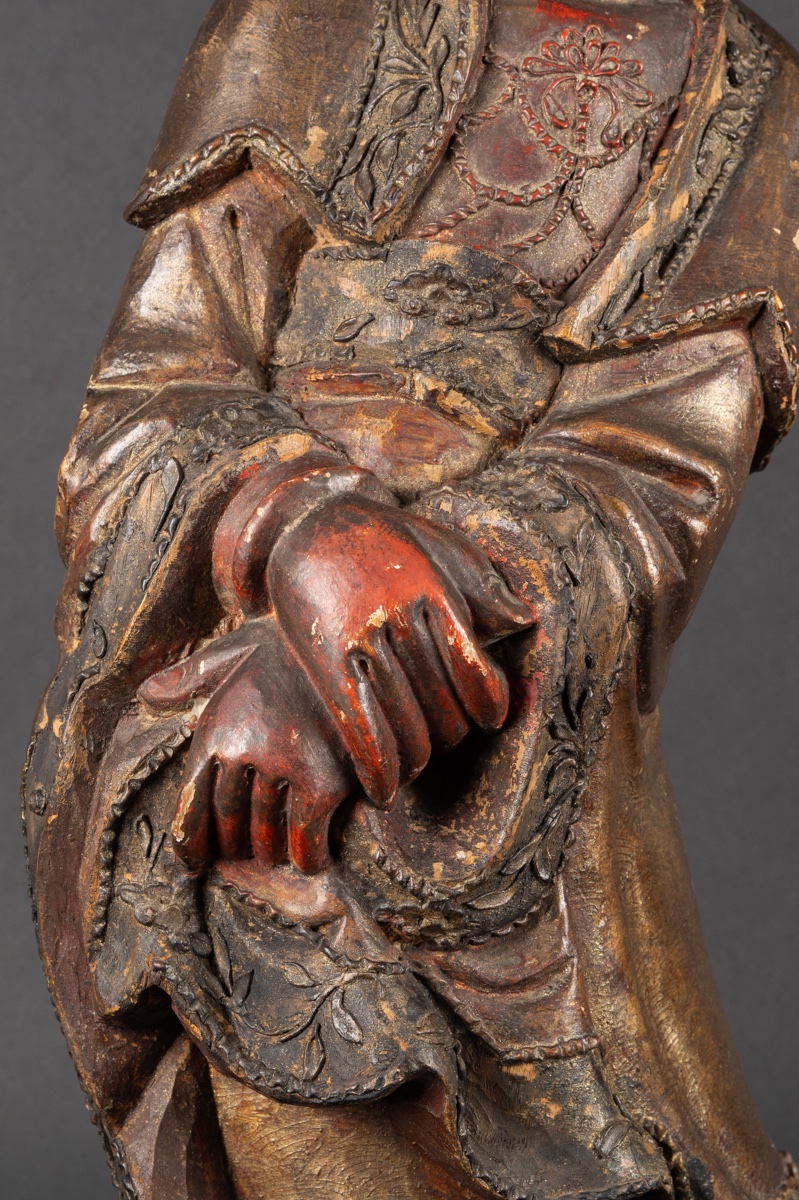 Guanyin, bois polychrome, Chine, dynastie Qing (1644-1912).  -photo-4