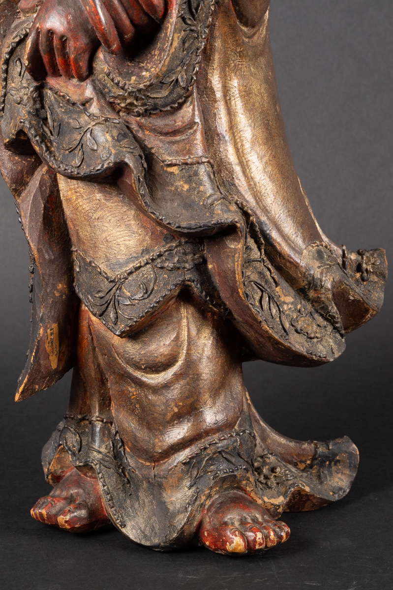 Guanyin, bois polychrome, Chine, dynastie Qing (1644-1912).  -photo-5