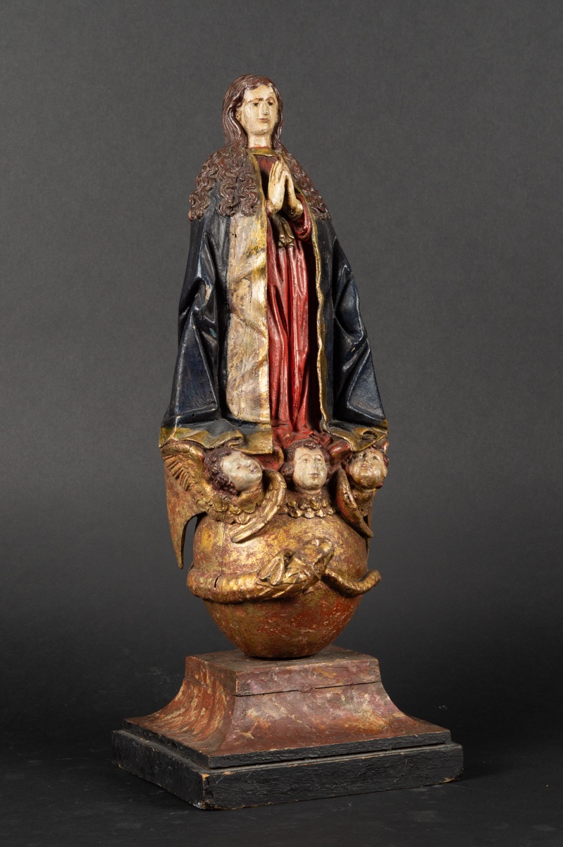 Notre-Dame de l'Immaculée Conception, bois polychrome, Espagne, baroque, XVIIIe siècle.   -photo-2