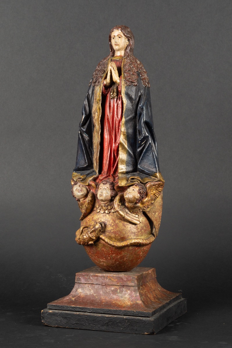 Notre-Dame de l'Immaculée Conception, bois polychrome, Espagne, baroque, XVIIIe siècle.   -photo-3
