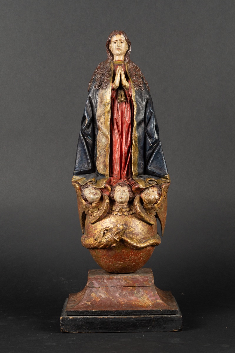 Notre-Dame de l'Immaculée Conception, bois polychrome, Espagne, baroque, XVIIIe siècle.   